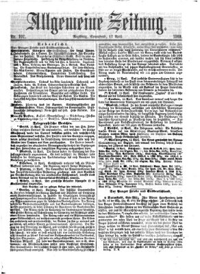 Allgemeine Zeitung Samstag 17. April 1869