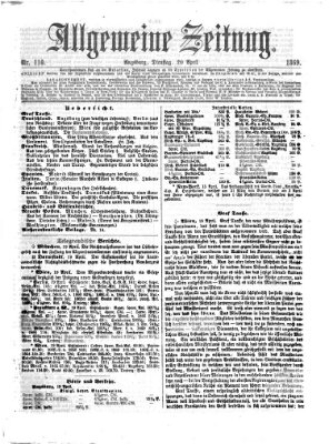 Allgemeine Zeitung Dienstag 20. April 1869