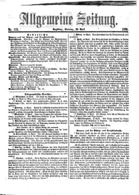 Allgemeine Zeitung Sonntag 25. April 1869