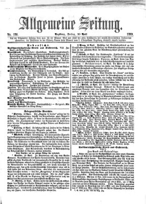 Allgemeine Zeitung Freitag 30. April 1869