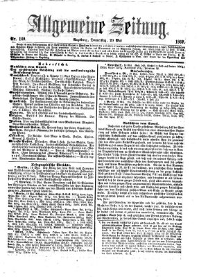 Allgemeine Zeitung Donnerstag 20. Mai 1869