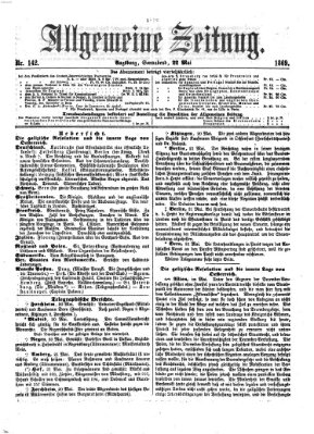 Allgemeine Zeitung Samstag 22. Mai 1869