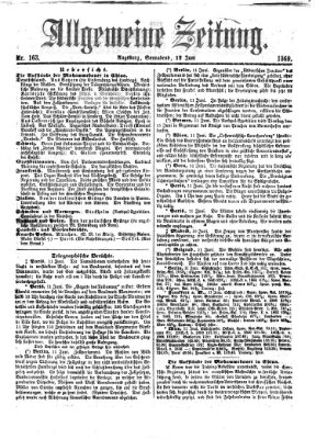 Allgemeine Zeitung Samstag 12. Juni 1869