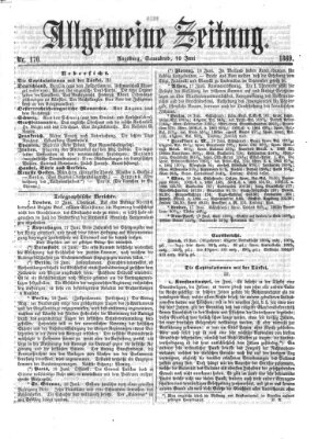 Allgemeine Zeitung Samstag 19. Juni 1869