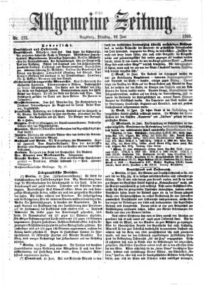 Allgemeine Zeitung Dienstag 22. Juni 1869