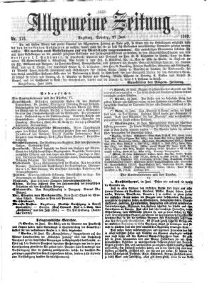 Allgemeine Zeitung Sonntag 27. Juni 1869