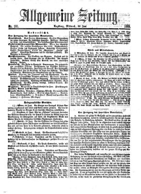 Allgemeine Zeitung Mittwoch 30. Juni 1869