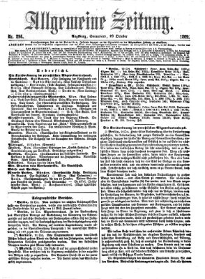 Allgemeine Zeitung Samstag 23. Oktober 1869