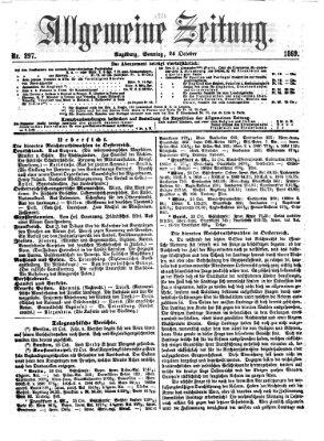 Allgemeine Zeitung Sonntag 24. Oktober 1869