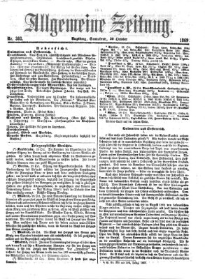 Allgemeine Zeitung Samstag 30. Oktober 1869