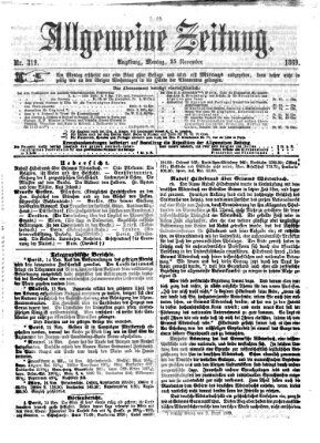 Allgemeine Zeitung Montag 15. November 1869