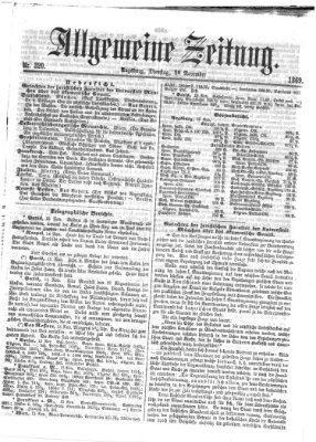 Allgemeine Zeitung Dienstag 16. November 1869