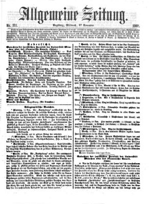 Allgemeine Zeitung Mittwoch 17. November 1869