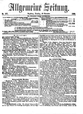 Allgemeine Zeitung Dienstag 23. November 1869