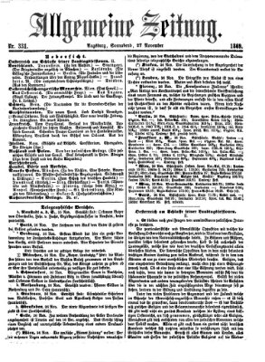 Allgemeine Zeitung Samstag 27. November 1869