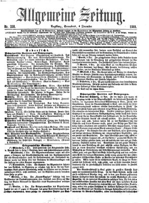 Allgemeine Zeitung Samstag 4. Dezember 1869