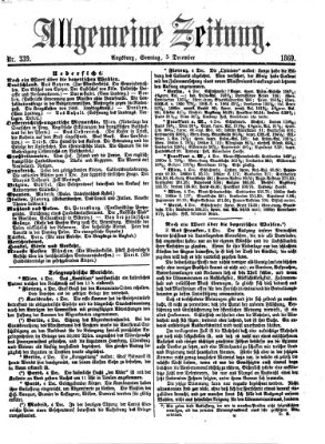 Allgemeine Zeitung Sonntag 5. Dezember 1869