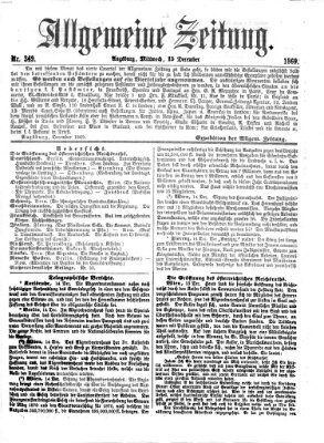Allgemeine Zeitung Mittwoch 15. Dezember 1869