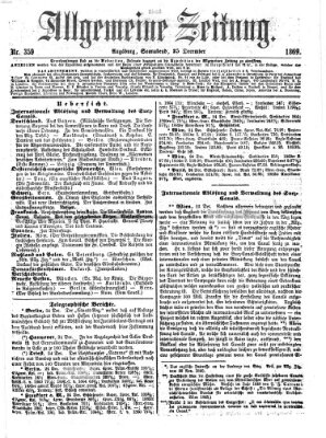 Allgemeine Zeitung Samstag 25. Dezember 1869