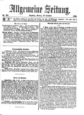 Allgemeine Zeitung Montag 27. Dezember 1869