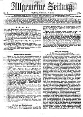 Allgemeine Zeitung Samstag 1. Januar 1870