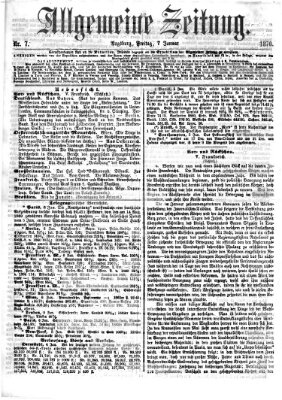 Allgemeine Zeitung Freitag 7. Januar 1870