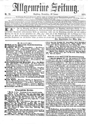 Allgemeine Zeitung Donnerstag 20. Januar 1870