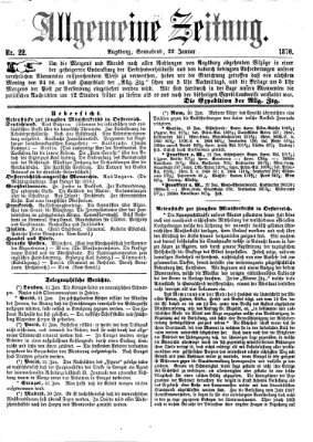 Allgemeine Zeitung Samstag 22. Januar 1870