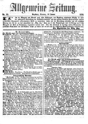 Allgemeine Zeitung Sonntag 23. Januar 1870