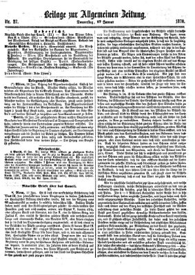 Allgemeine Zeitung Donnerstag 27. Januar 1870