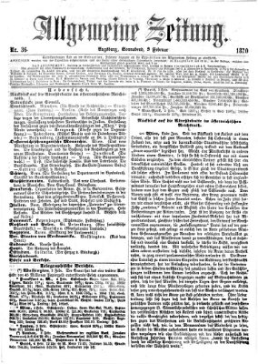 Allgemeine Zeitung Samstag 5. Februar 1870