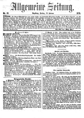 Allgemeine Zeitung Freitag 11. Februar 1870