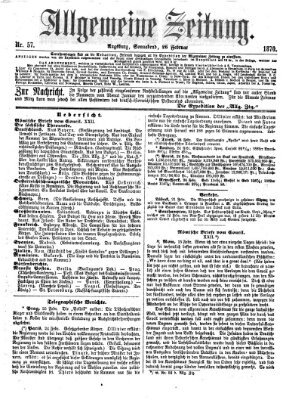 Allgemeine Zeitung Samstag 26. Februar 1870