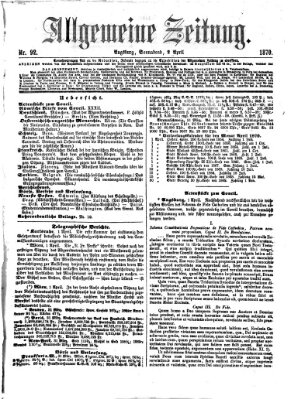 Allgemeine Zeitung Samstag 2. April 1870