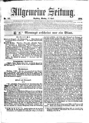 Allgemeine Zeitung Montag 11. April 1870