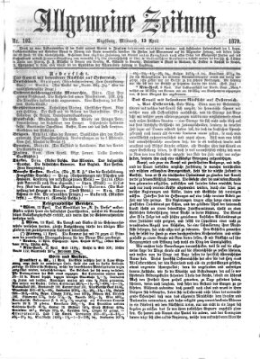 Allgemeine Zeitung Mittwoch 13. April 1870