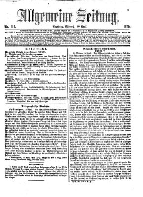 Allgemeine Zeitung Mittwoch 20. April 1870