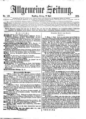 Allgemeine Zeitung Freitag 29. April 1870