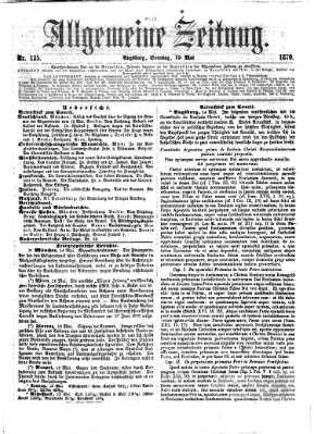 Allgemeine Zeitung Sonntag 15. Mai 1870