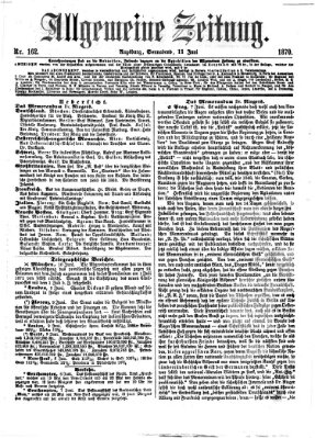 Allgemeine Zeitung Samstag 11. Juni 1870