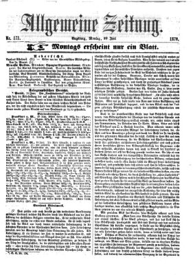 Allgemeine Zeitung Montag 20. Juni 1870