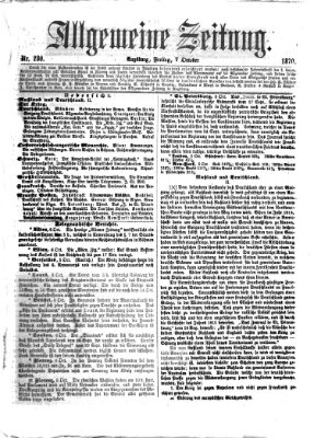 Allgemeine Zeitung Freitag 7. Oktober 1870