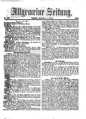 Allgemeine Zeitung Samstag 8. Oktober 1870