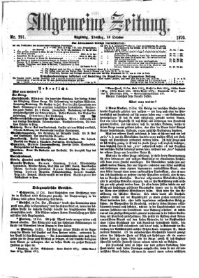 Allgemeine Zeitung Dienstag 18. Oktober 1870