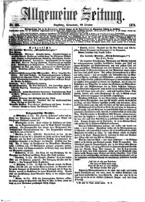 Allgemeine Zeitung Samstag 22. Oktober 1870