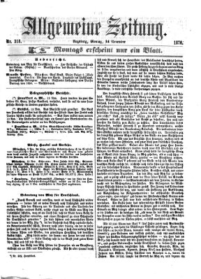 Allgemeine Zeitung Montag 14. November 1870