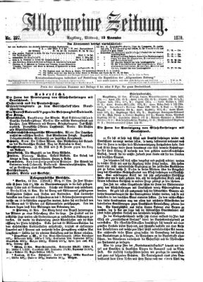 Allgemeine Zeitung Mittwoch 23. November 1870