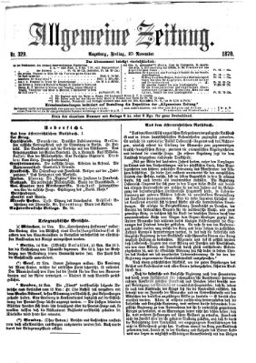 Allgemeine Zeitung Freitag 25. November 1870