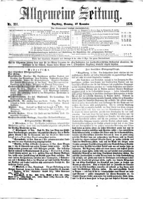 Allgemeine Zeitung Sonntag 27. November 1870