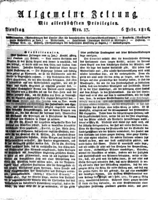 Allgemeine Zeitung Dienstag 6. Februar 1816